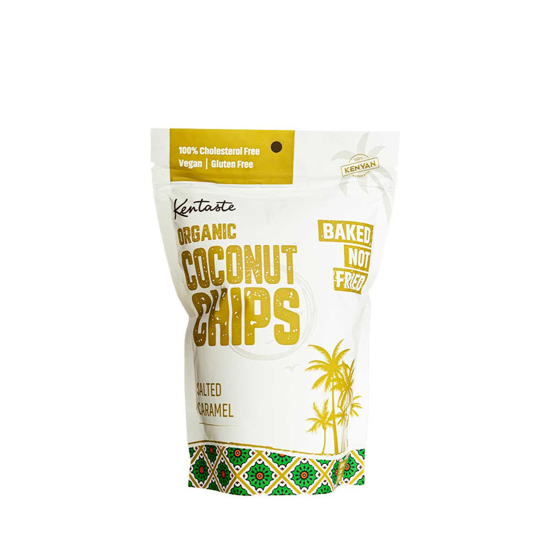 Salted Caramel Coconut Chips, Organic & Vegan by Kentaste, 1.4 oz (40 g) Pack of 6