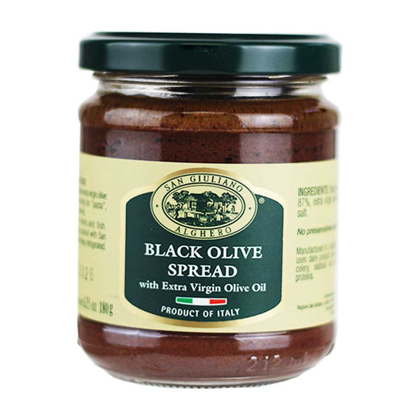 San Giuliano Black Olive Spread with EVOO, 6.35 oz (180 g)