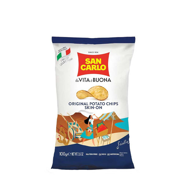 Italian Classic Skin-On Potato Chips by San Carlo, 3.5 oz (100 g)