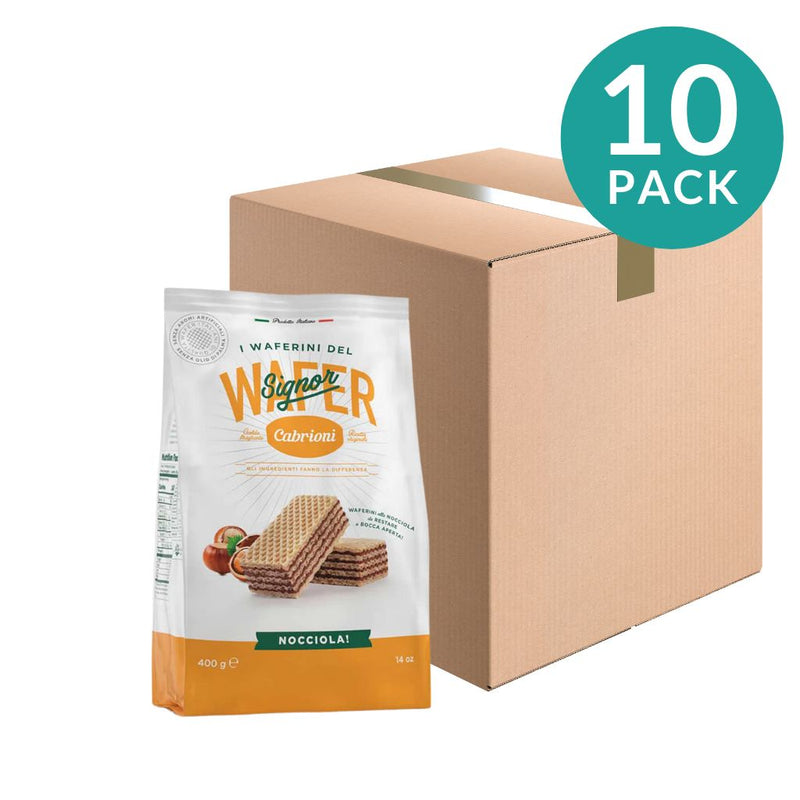 Cabrioni Napolitaner Hazelnut Wafers 400g - Italian Crispy Wafer Biscuits, GMO Free, No Palm Oil