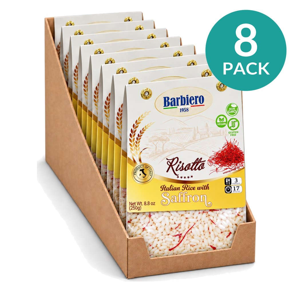 8-Pack Italian Risotto with Saffron by Barbiero, 8.8 oz (250 g)