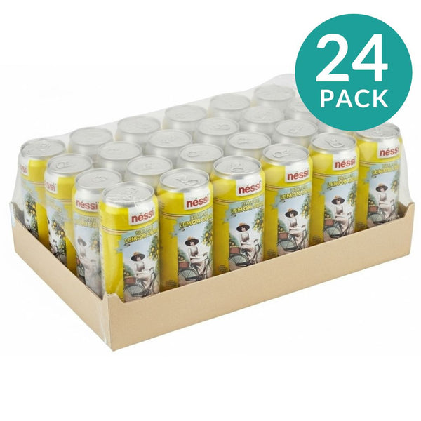 24-Pack Italian Limonata Lemon Soda Cans by Nessi, 11.1 fl oz (330 ml) x 24