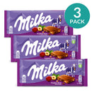 3-Pack Milka Raisin & Hazelnut Milk Chocolate Bar, 3.17 oz (90 g)