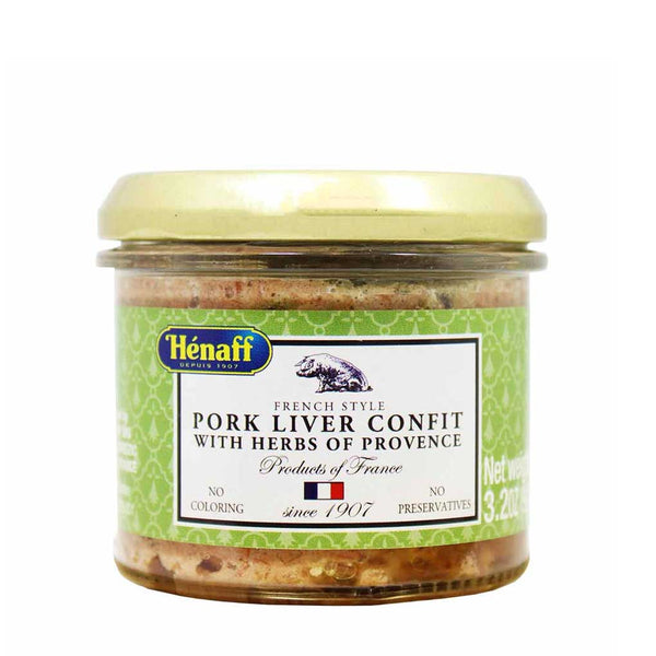 Henaff Pork Pate of Liver Confit with Herbs of Provence, 3.2 oz (90 g)