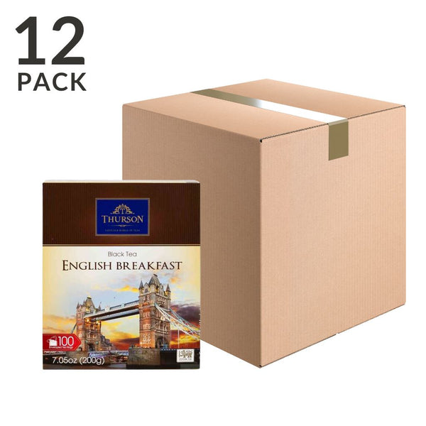 English Breakfast Ceylon Black Tea, 100 Bags by Thurson, 7.1 oz (200 g) Pack of 12