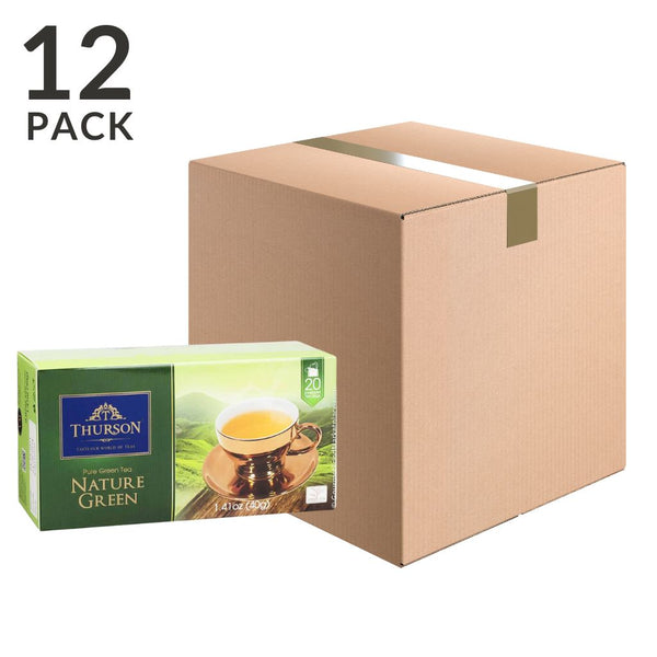 Pure Green Tea, 20 Bags by Thurson, 1.4 oz (40 g) Pack of 12