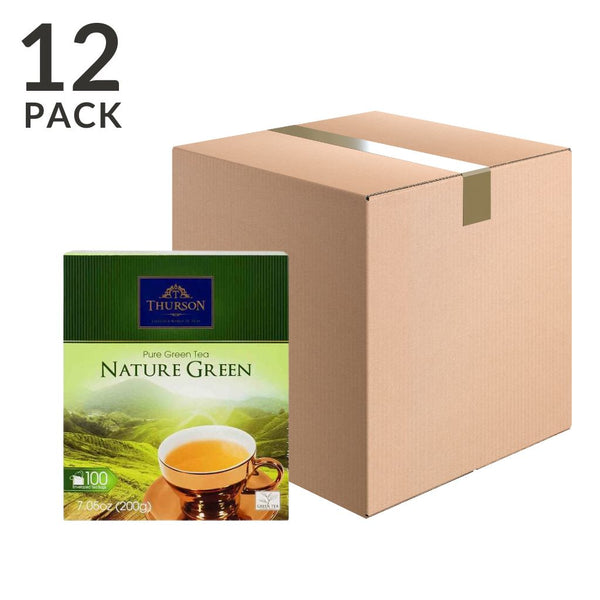 Pure Green Tea, 100 Bags by Thurson, 7.1 oz (200 g) Pack of 12