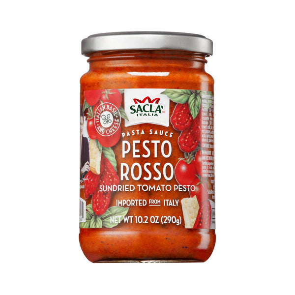 Italian Sun-Dried Tomato Pesto with Basil and DOP Cheese by Sacla, 10.2 oz (290 g)