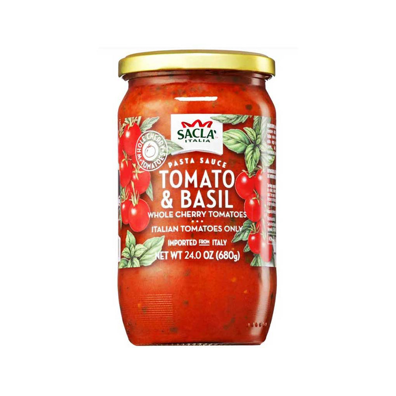 Italian Whole Cherry Tomatoes and Basil Pasta Sauce by Sacla, 1.5 lb (680 g)
