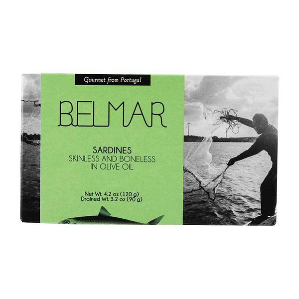 Skinless and Boneless Sardines in Olive Oil by Belmar, 4.23 oz (120 g)