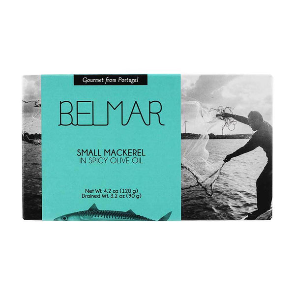 Small Mackerel in Spicy Olive Oil by Belmar, 4.23 oz (120 g)