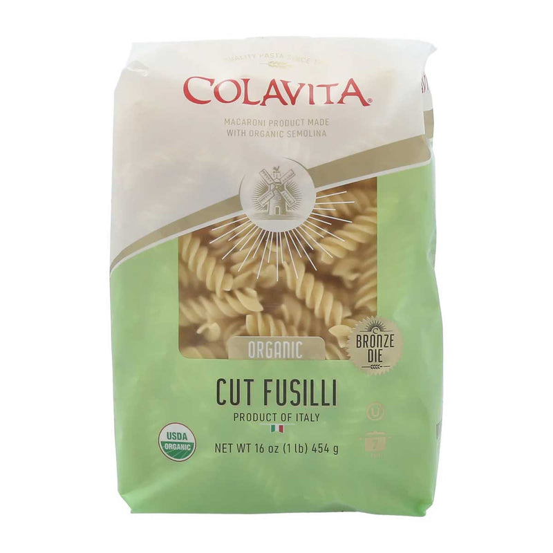 Colavita Organic Cut Fusilli Pasta, 1 lb (454 g) x 20