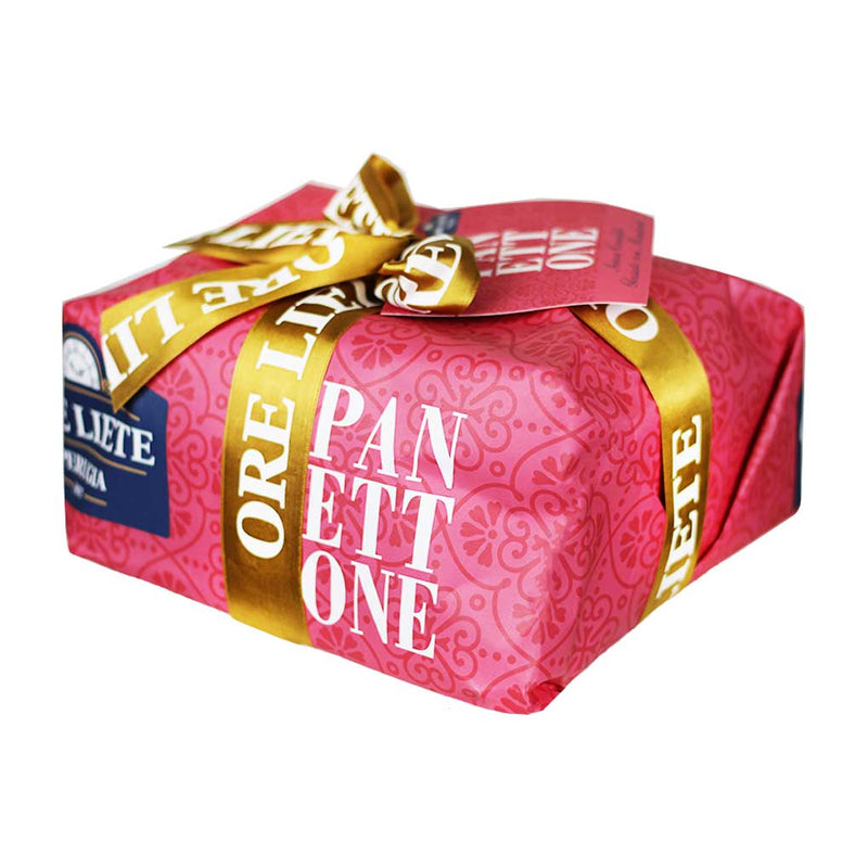 Italian Panettone Without Candied Fruits, Hand-Wrapped by Ore Liete, 2.2 lb (1 kg)