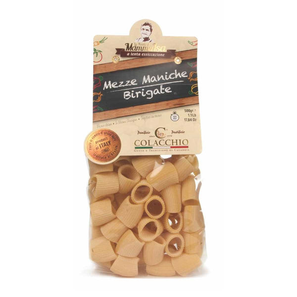 Italian Mezze Maniche Birigate Pasta by Colacchio, 17.6 oz (500 g)