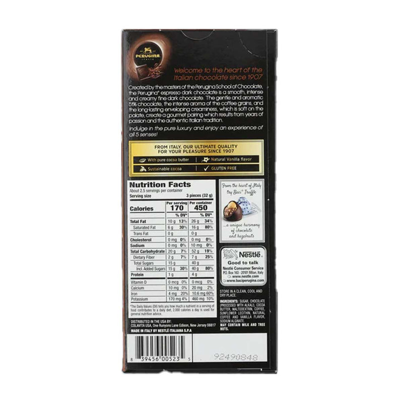 Perugina Espresso Dark Chocolate Bar, 3 oz (86 g)