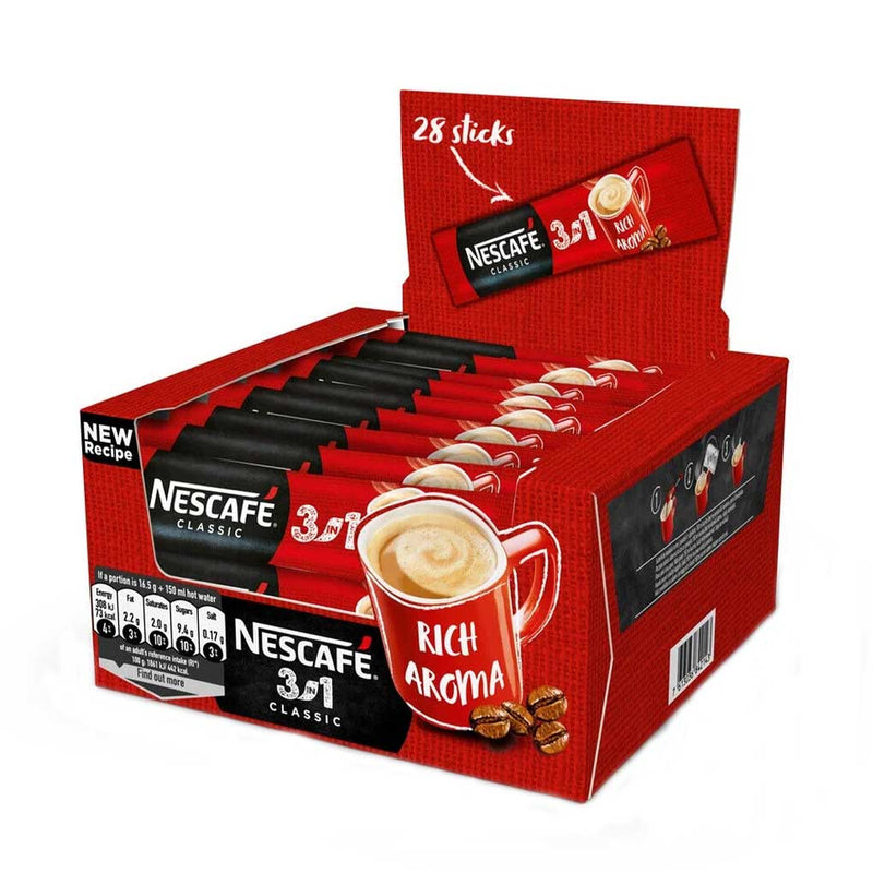 Nescafe Individual 3 in 1 Classic Instant Coffee 28 Packets x 0.6 oz (18 g)