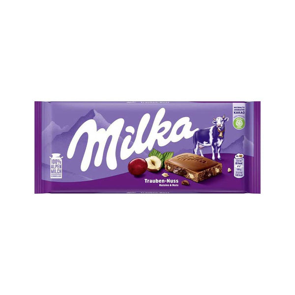 Milka Milk Chocolate with Raisins and Nuts, 3.5 oz (100 g)