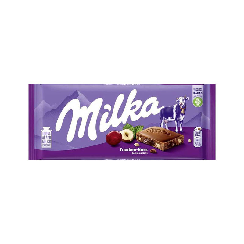 Milka Milk Chocolate with Raisins and Nuts, 3.5 oz (100 g)