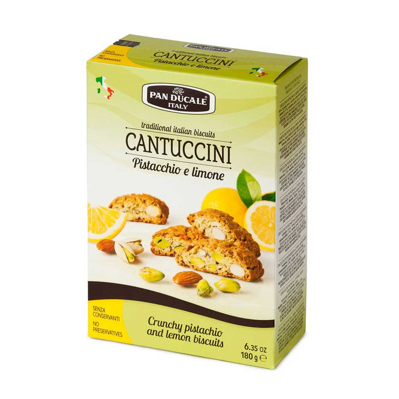 Pan Ducale Cantuccini Crunchy Pistachio and Lemon Biscuits, 6.4 oz (180 g)