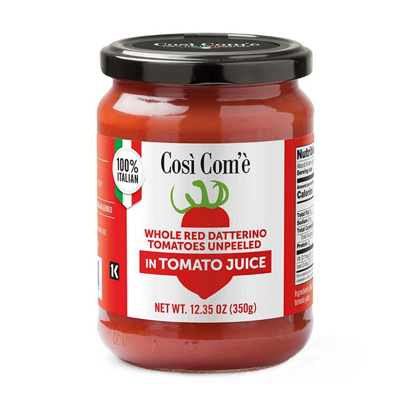 Cosi Come Whole Red Datterino Tomatoes in Tomato Juice, 12.4 oz (350 g)