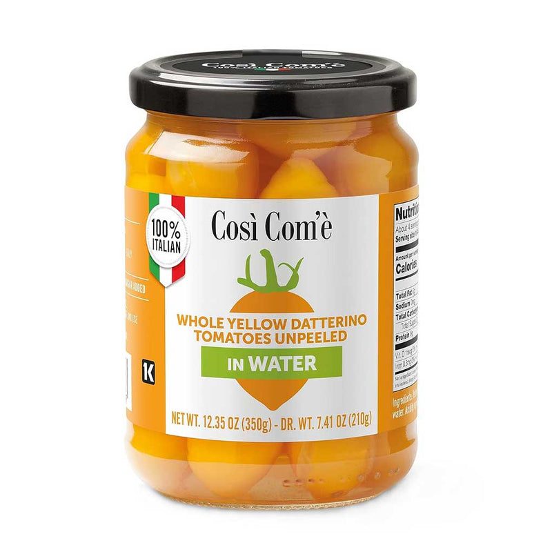 Cosi Come Whole Yellow Datterino Tomatoes in Water, 12.4 oz (350 g)