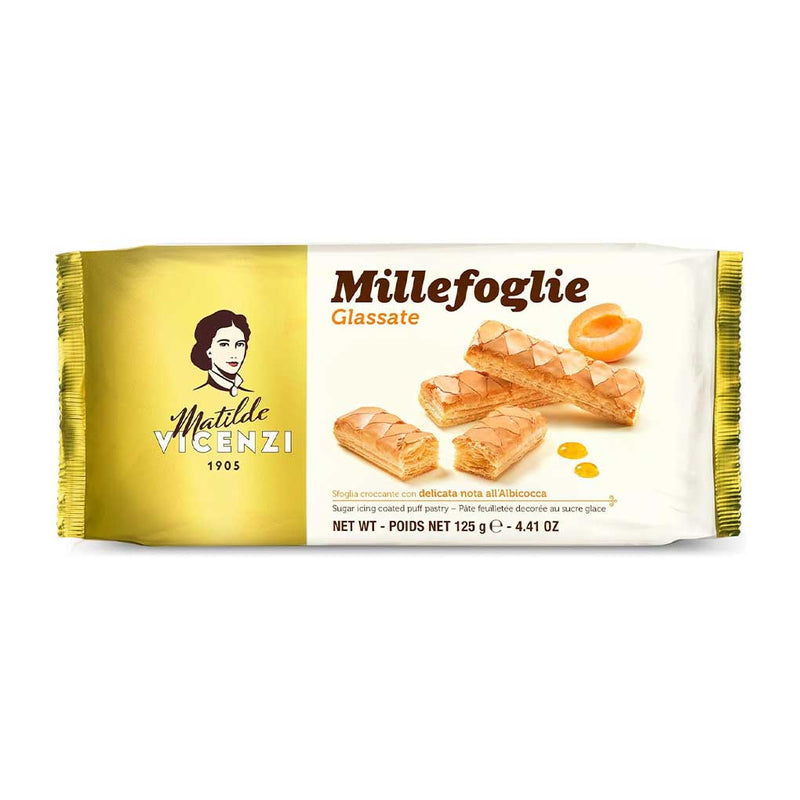 Matilde Vicenzi Glazed Puff Pastry Sticks Millefoglie, 4.4 oz (125 g)