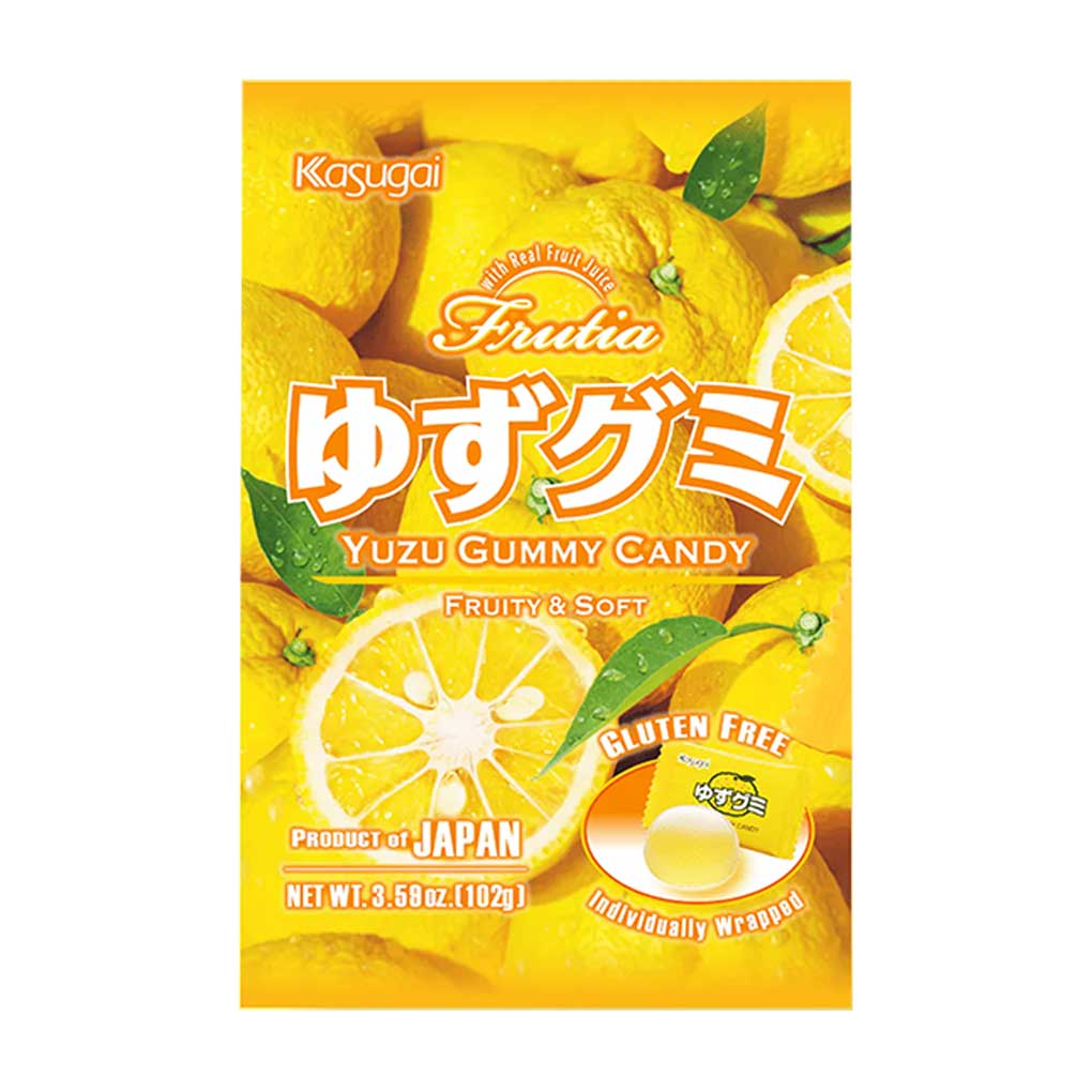 Japanese Yuzu Gummy by Kasugai, 3.59 oz
