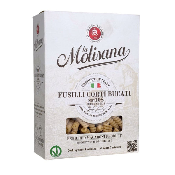 La Molisana Fusilli Corti Bucati Pasta #108, 100% Italian Wheat, 16 oz (454 g)