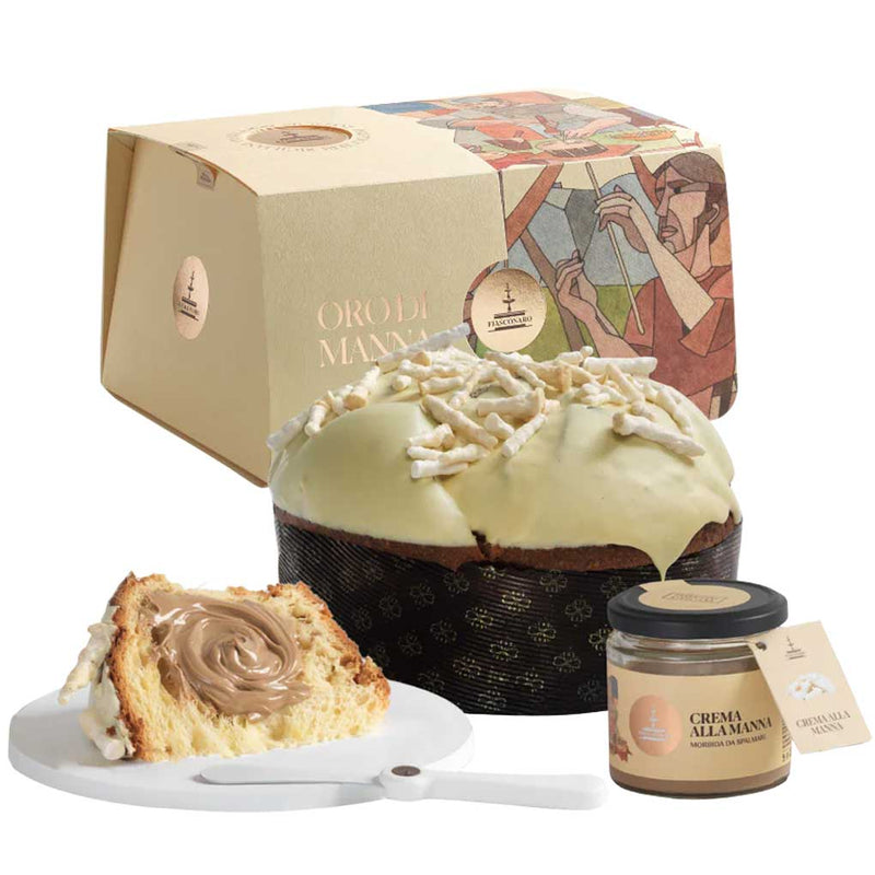 Fiasconaro Panettone Oro di Manna with White Chocolate and Fiasconaro Manna Cream, 2.2 lb (1 kg)