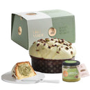 Fiasconaro Oro Verde Panettone with Pistachio Cream Jar, & Spreader, 2.2 lb (1 kg)
