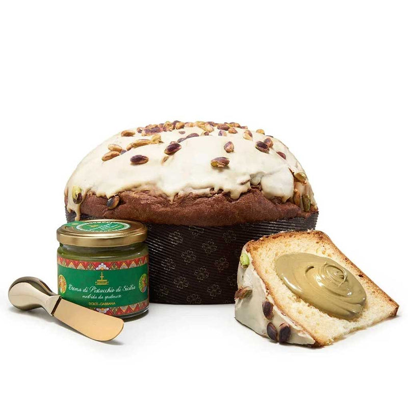 Dolce & Gabbana Pistachio Panettone with Sicilian Pistachio Cream, Large 28.2 oz (800 g) Cake