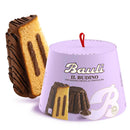 Bauli Il Budino dessert with a purple packaging container on a white background