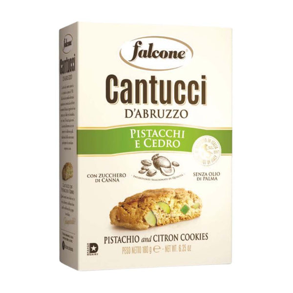 Pistachio and Citron Crunchy Cantuccini Cookies by Falcone, 6.4 oz (180 g)