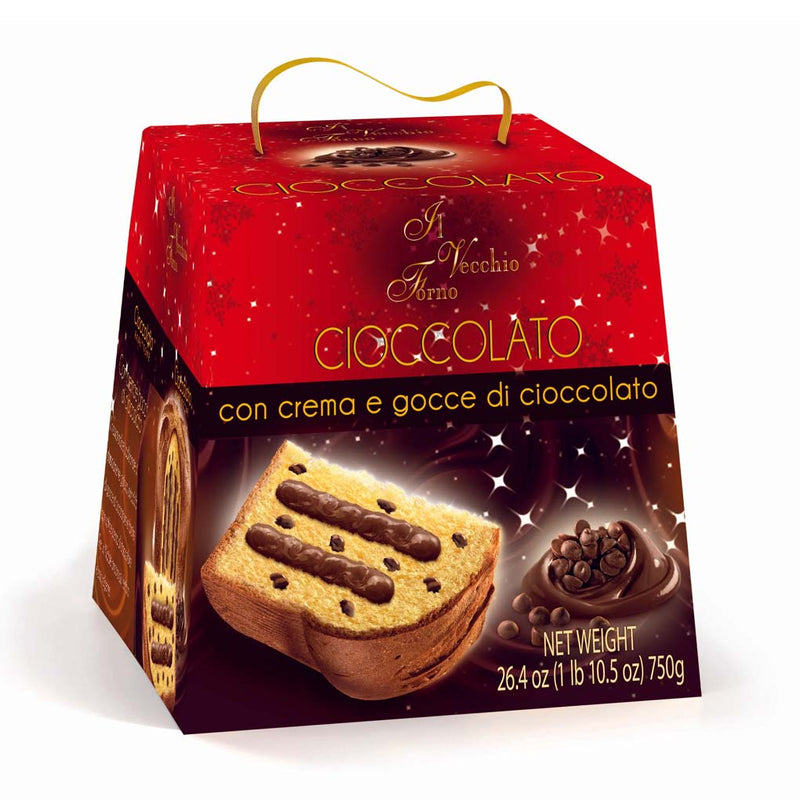 Il Vecchio Forno Chocolate Cream Panettone with Chocolat Chips, 26.4 oz (750 g)