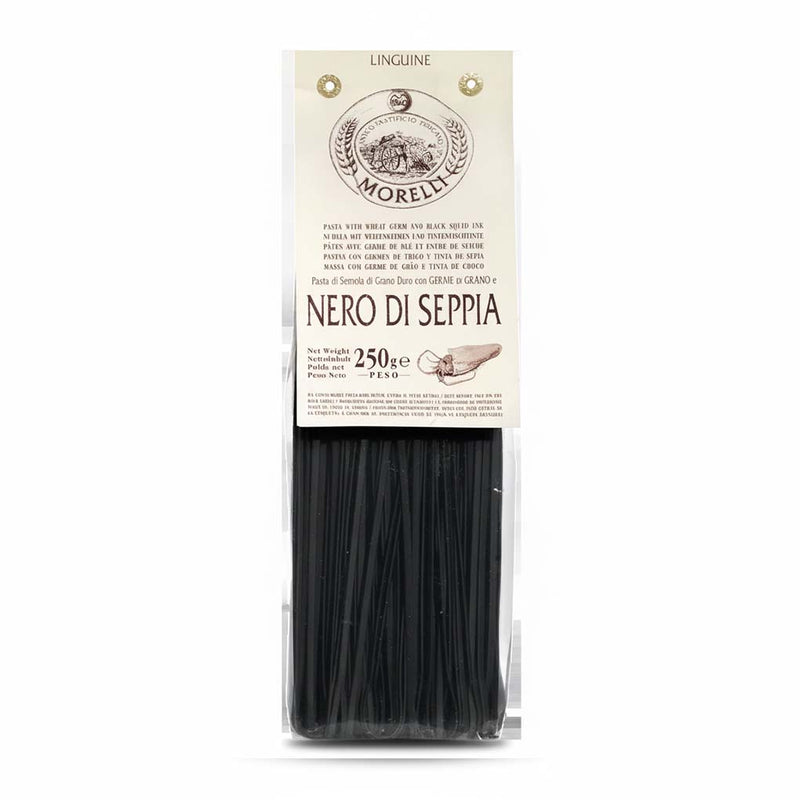 Black Squid Ink Pasta, Linguine, by Morelli, 8.8 oz (250 g)