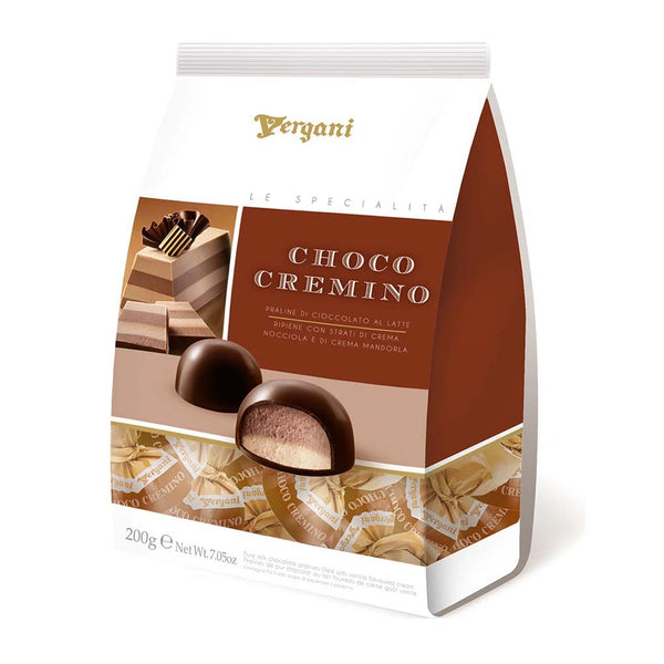 Vergani Milk Chocolate Pralines with Almond & Hazelnut Cremino Cream, 6.17 oz (175 g)