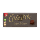 A packaged bar of Cote d'Or Noir de Noir Belgian Dark Chocolate Bar showing the brand logo and a chocolate square.
