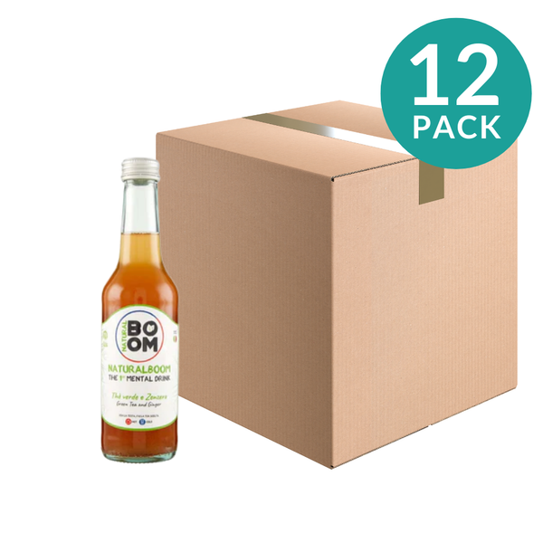 12-pack Italian Ginger Green Tea "Mental" Drink (As Seen in Eataly) by NaturalBoom, 9.3 fl oz (275 ml) [Expiration Date 1/11/26]