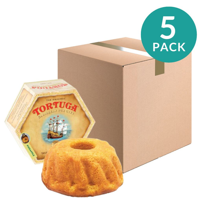 5-Pack Pineapple Rum Cake, Large by Tortuga, 16 oz (454 g)x5