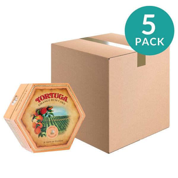 5-pack Florida Orange Rum Cake, Large by Tortuga, 16 oz (453 g)x5
