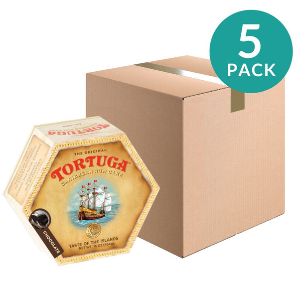 5-Pack Chocolate Rum Cake, Large by Tortuga, 16 oz (454 g)x5