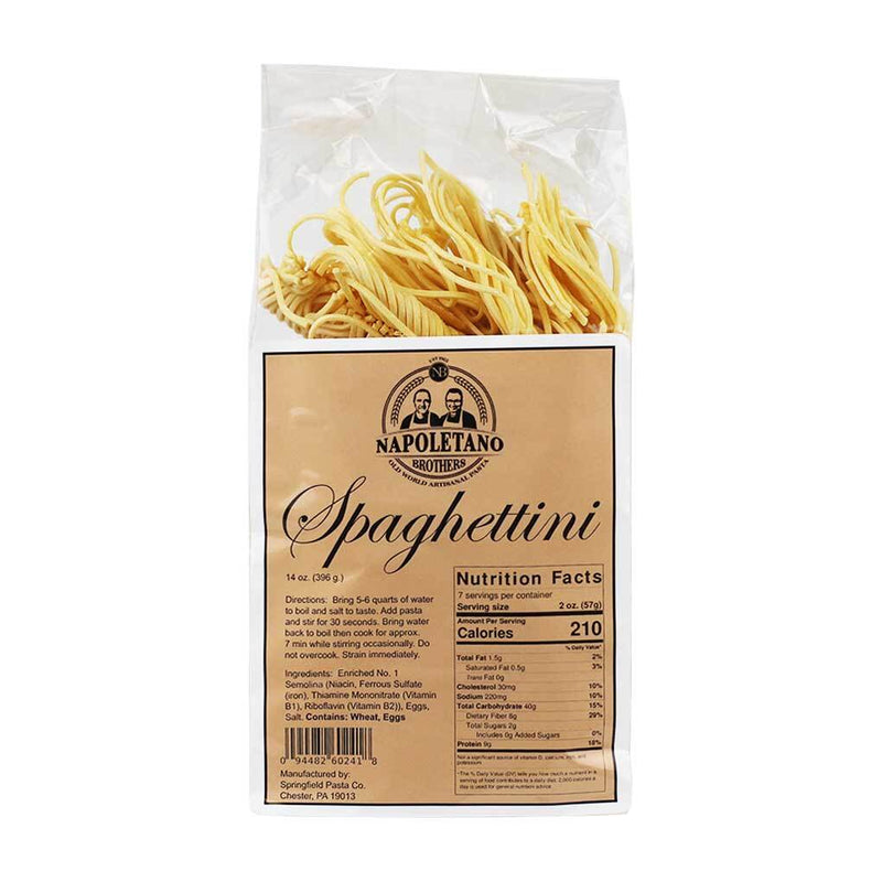 Spaghettini Pasta by Napoletano Brothers, 14 oz (396 g) Pack of 12