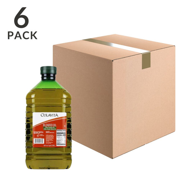 Colavita Canola Oil 75/25 Virgin Olive Oil Blend, 1 gal (3.8 l) Pack of 6