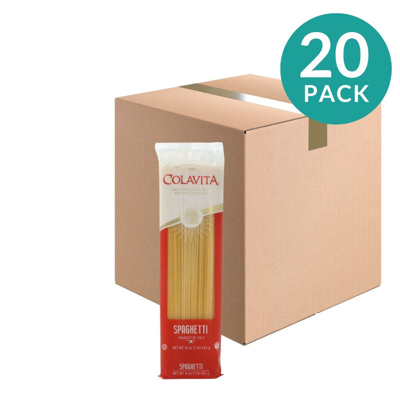 Colavita Spaghetti Pasta, 1 lb (454 g) Pack of 20