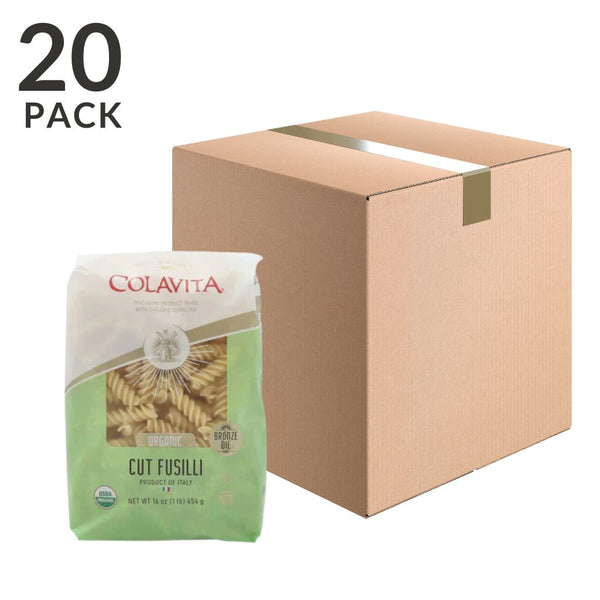 Colavita Organic Cut Fusilli Pasta, 1 lb (454 g) Pack of 20
