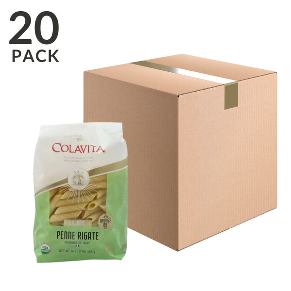 Colavita Organic Penne Rigate Pasta, 1 lb (454 g) Pack of 20