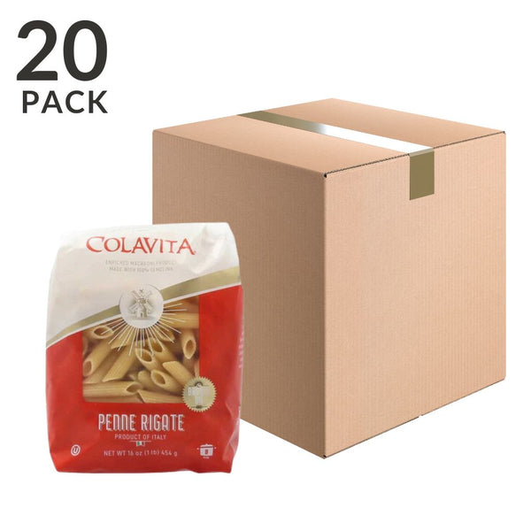 Colavita Penne Rigate Pasta, 1 lb (454 g) Pack of 20