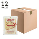 A package of Colavita Italian Potato Gnocchi next to a shipping box for the 12 pack.