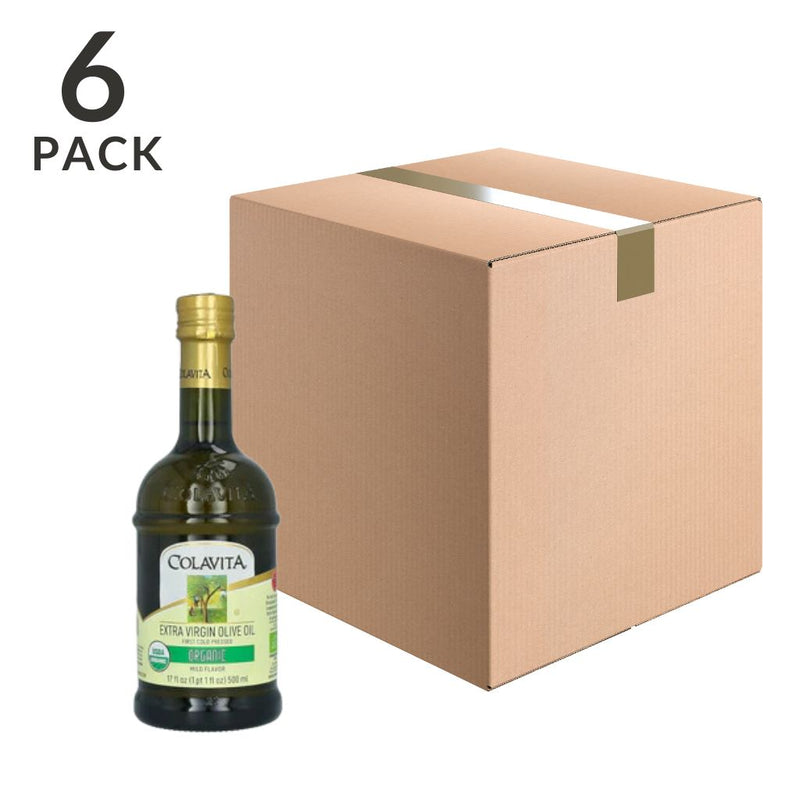 Colavita Organic Extra Virgin Olive Oil, 17 fl oz (500 ml) x 6