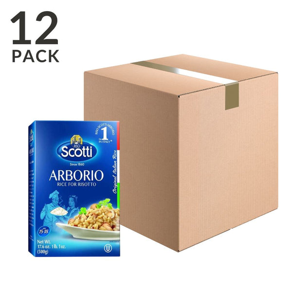 Arborio Rice for Risotto by Riso Scotti, 1.1 lb (500 g) Pack of 12